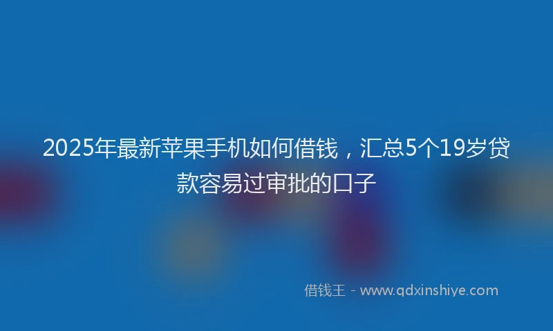 2025年最新苹果手机如何借钱，汇总5个19岁贷款容易过审批的口子