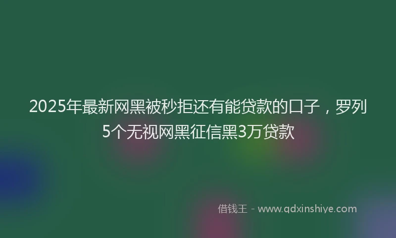 2025年最新网黑被秒拒还有能贷款的口子，罗列5个无视网黑征信黑3万贷款