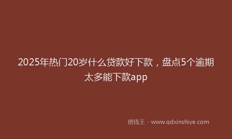 2025年热门20岁什么贷款好下款，盘点5个逾期太多能下款app