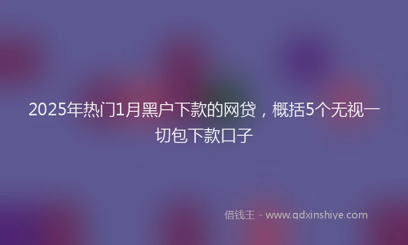 2025年热门1月黑户下款的网贷，概括5个无视一切包下款口子