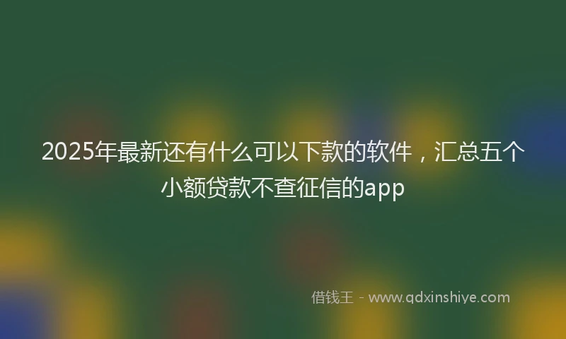 2025年最新还有什么可以下款的软件，汇总五个小额贷款不查征信的app
