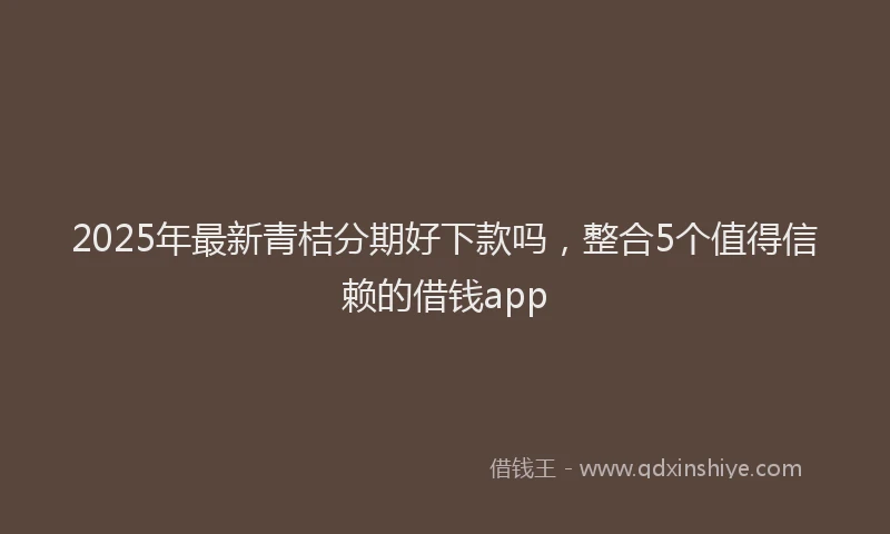 2025年最新青桔分期好下款吗，整合5个值得信赖的借钱app