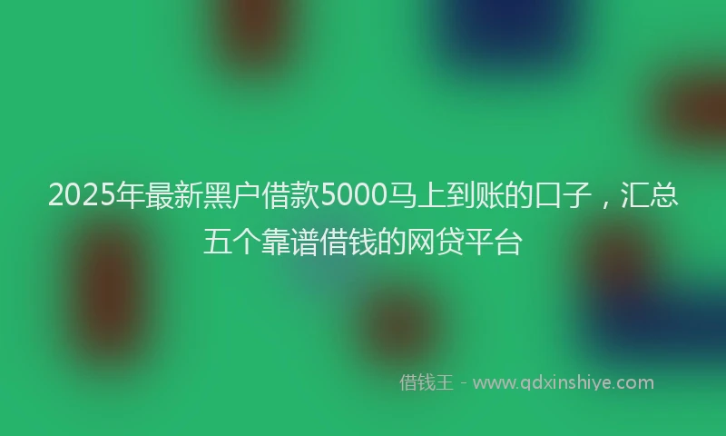 2025年最新黑户借款5000马上到账的口子，汇总五个靠谱借钱的网贷平台