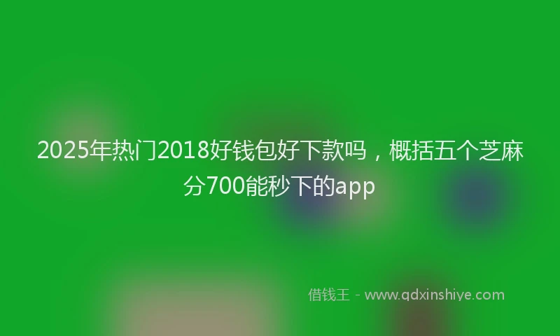 2025年热门2018好钱包好下款吗，概括五个芝麻分700能秒下的app