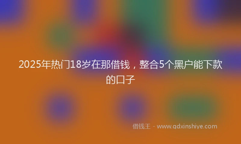 2025年热门18岁在那借钱，整合5个黑户能下款的口子