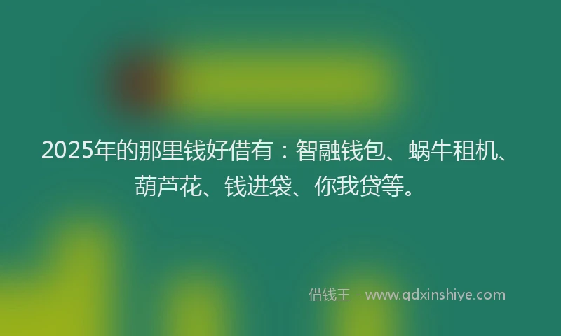 2025年的那里钱好借有：智融钱包、蜗牛租机、葫芦花、钱进袋、你我贷等。