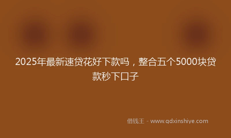 2025年最新速贷花好下款吗，整合五个5000块贷款秒下口子