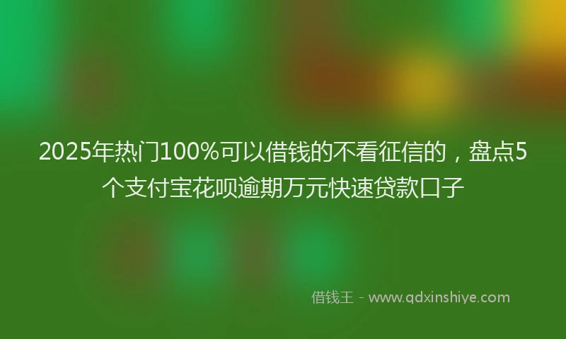 2025年热门100%可以借钱的不看征信的，盘点5个支付宝花呗逾期万元快速贷款口子