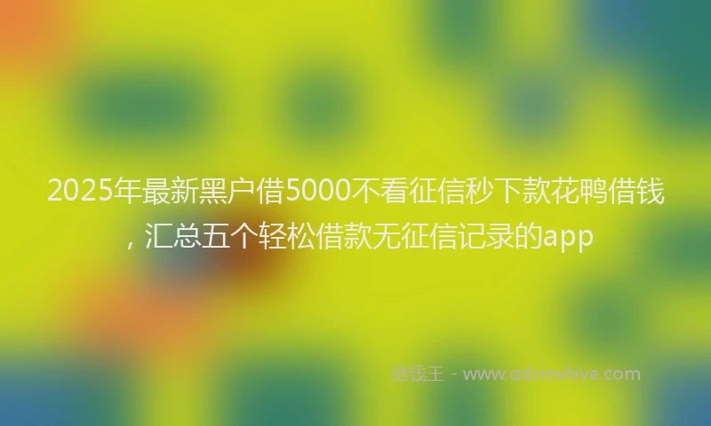 2025年最新黑户借5000不看征信秒下款花鸭借钱，汇总五个轻松借款无征信记录的app