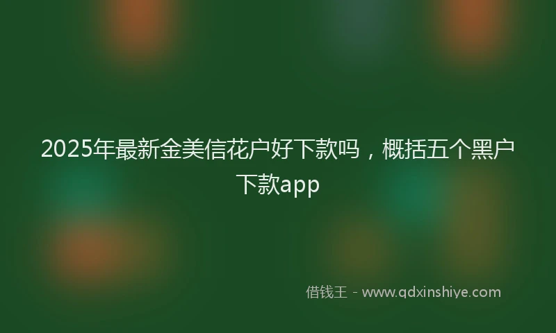 2025年最新金美信花户好下款吗，概括五个黑户下款app