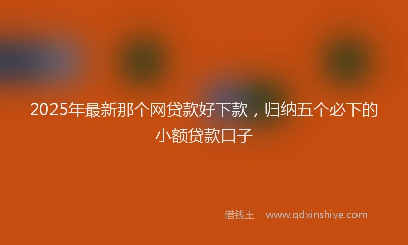2025年最新那个网贷款好下款，归纳五个必下的小额贷款口子
