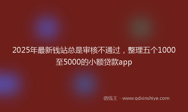 2025年最新钱站总是审核不通过，整理五个1000至5000的小额贷款app