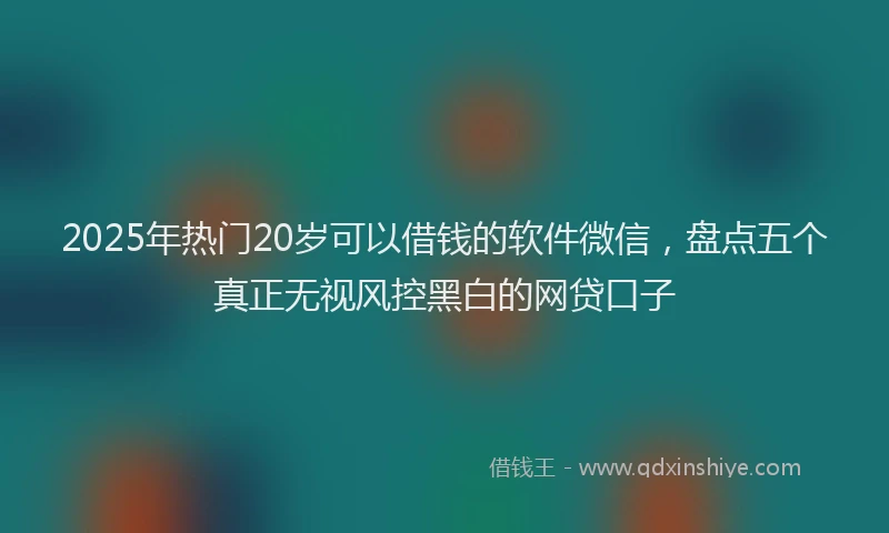 2025年热门20岁可以借钱的软件微信，盘点五个真正无视风控黑白的网贷口子