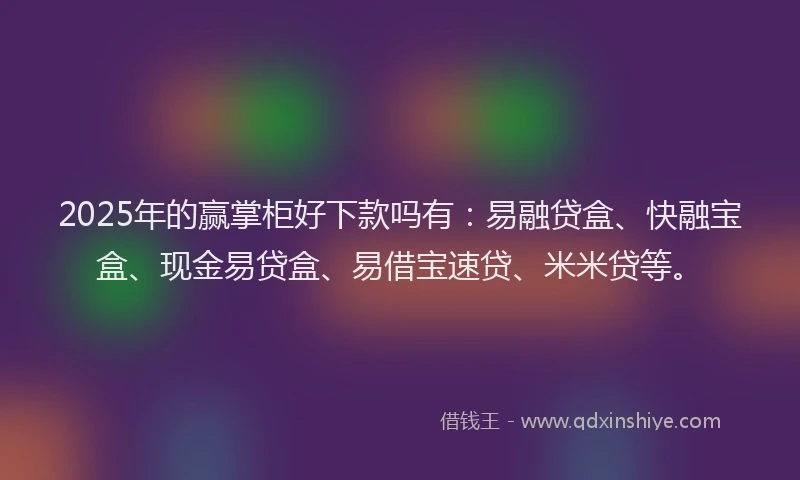 2025年的赢掌柜好下款吗有：易融贷盒、快融宝盒、现金易贷盒、易借宝速贷、米米贷等。