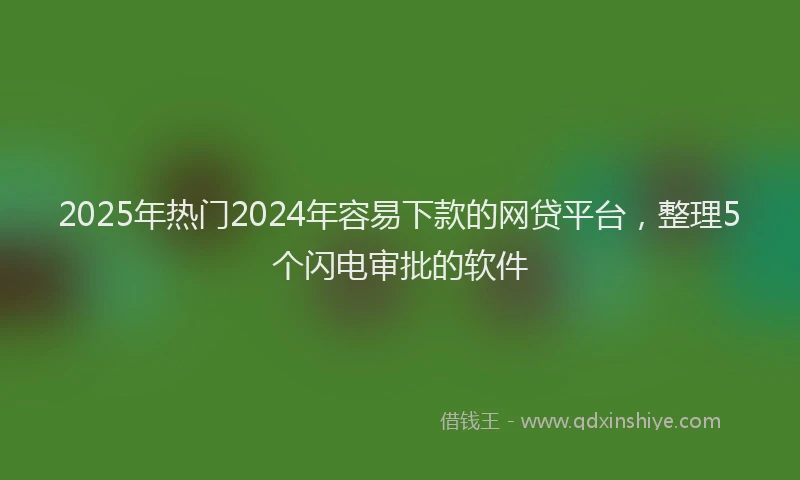 2025年热门2024年容易下款的网贷平台，整理5个闪电审批的软件