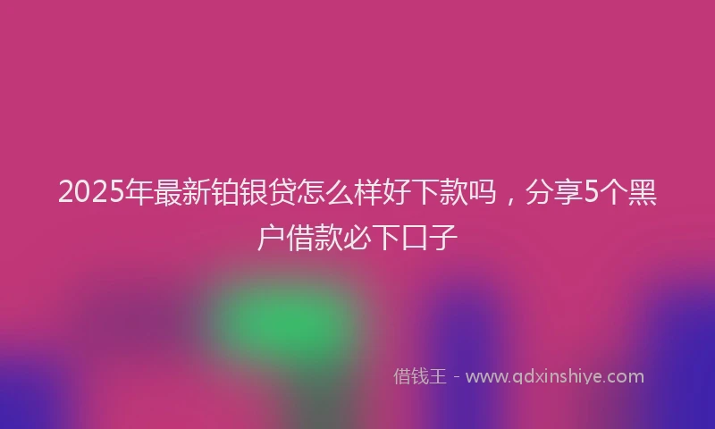 2025年最新铂银贷怎么样好下款吗，分享5个黑户借款必下口子