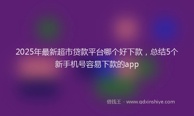 2025年最新超市贷款平台哪个好下款，总结5个新手机号容易下款的app