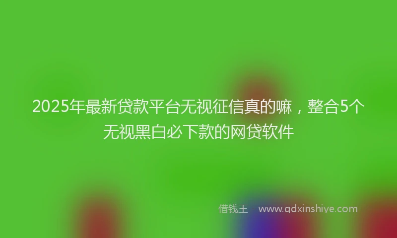 2025年最新贷款平台无视征信真的嘛，整合5个无视黑白必下款的网贷软件