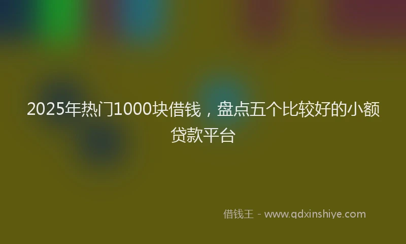 2025年热门1000块借钱，盘点五个比较好的小额贷款平台