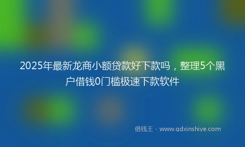 2025年最新龙商小额贷款好下款吗，整理5个黑户借钱0门槛极速下款软件