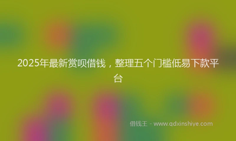 2025年最新赏呗借钱，整理五个门槛低易下款平台