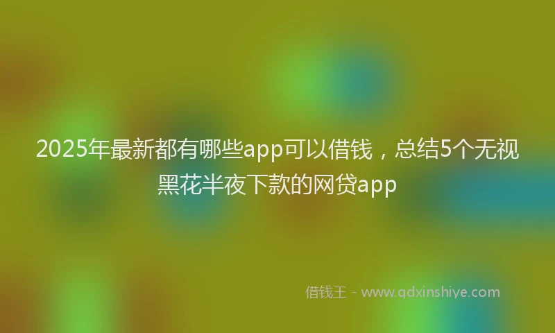 2025年最新都有哪些app可以借钱，总结5个无视黑花半夜下款的网贷app