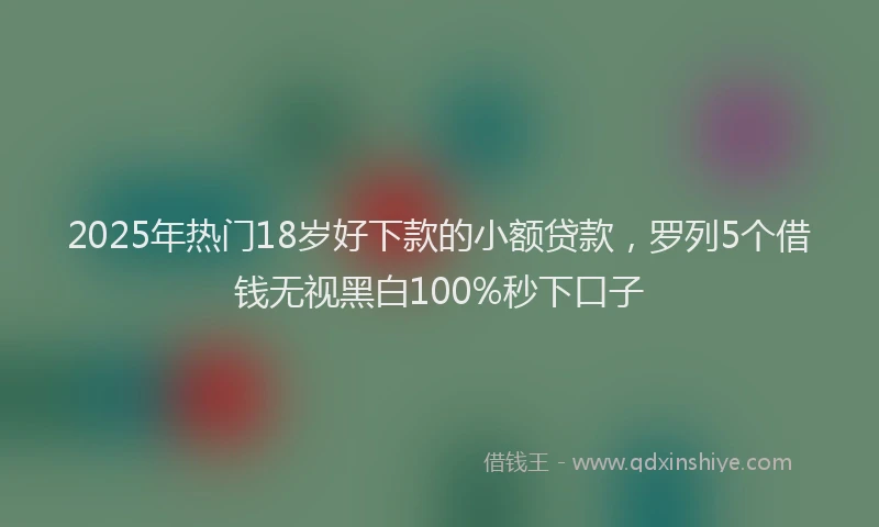 2025年热门18岁好下款的小额贷款，罗列5个借钱无视黑白100%秒下口子