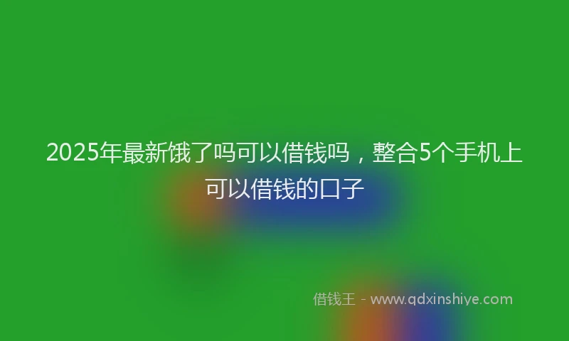 2025年最新饿了吗可以借钱吗，整合5个手机上可以借钱的口子