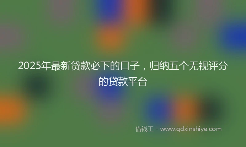 2025年最新贷款必下的口子，归纳五个无视评分的贷款平台
