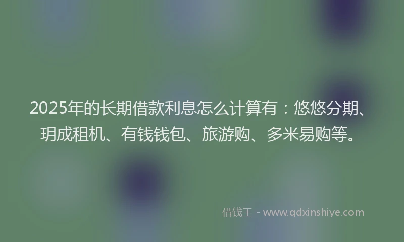 2025年的长期借款利息怎么计算有：悠悠分期、玥成租机、有钱钱包、旅游购、多米易购等。