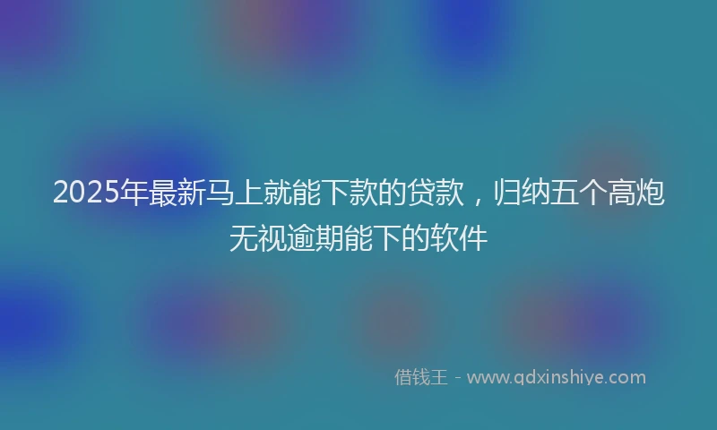 2025年最新马上就能下款的贷款，归纳五个高炮无视逾期能下的软件