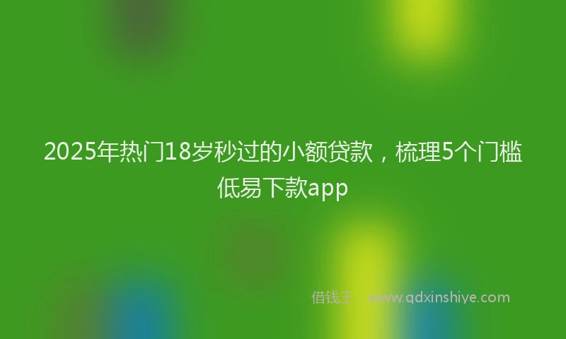 2025年热门18岁秒过的小额贷款，梳理5个门槛低易下款app