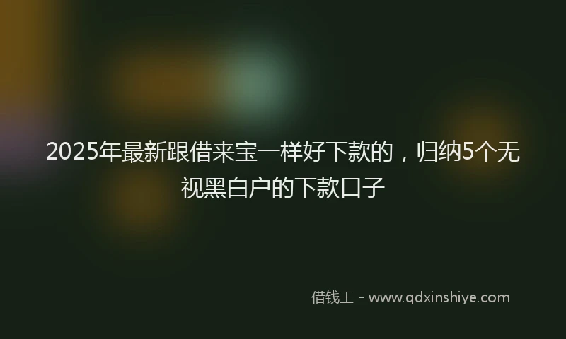 2025年最新跟借来宝一样好下款的，归纳5个无视黑白户的下款口子