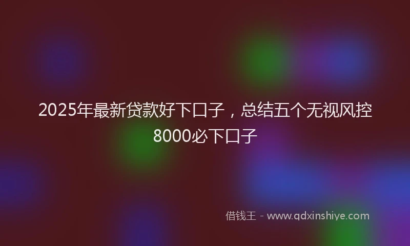 2025年最新贷款好下口子，总结五个无视风控8000必下口子
