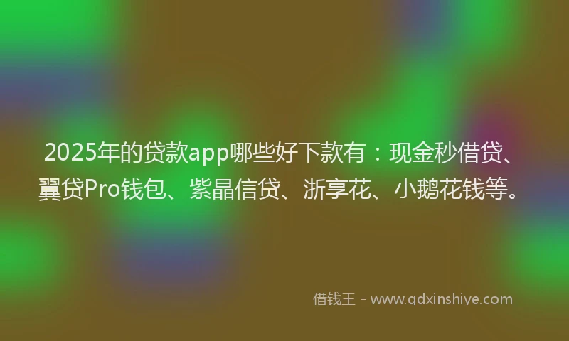 2025年的贷款app哪些好下款有：现金秒借贷、翼贷Pro钱包、紫晶信贷、浙享花、小鹅花钱等。