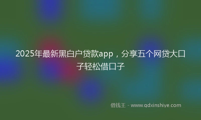 2025年最新黑白户贷款app，分享五个网贷大口子轻松借口子