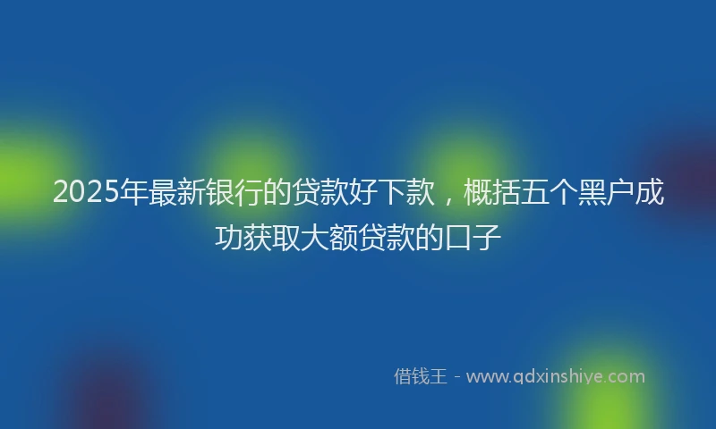 2025年最新银行的贷款好下款，概括五个黑户成功获取大额贷款的口子