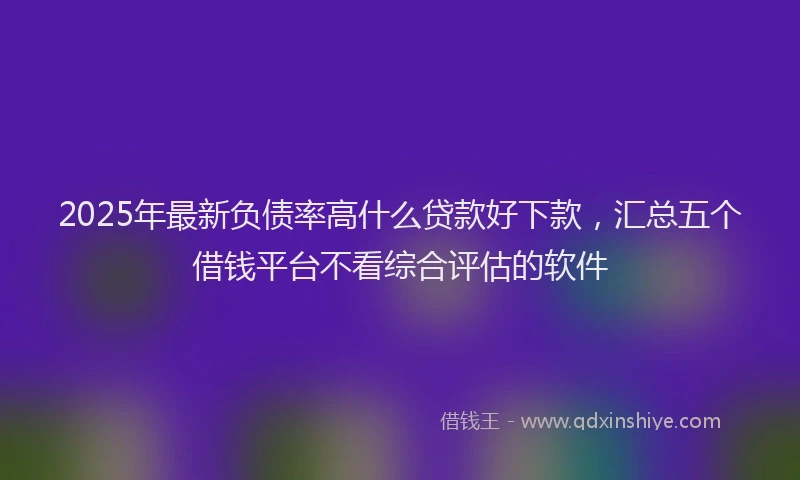 2025年最新负债率高什么贷款好下款，汇总五个借钱平台不看综合评估的软件