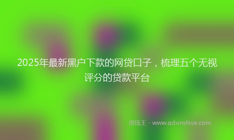 2025年最新黑户下款的网贷口子，梳理五个无视评分的贷款平台