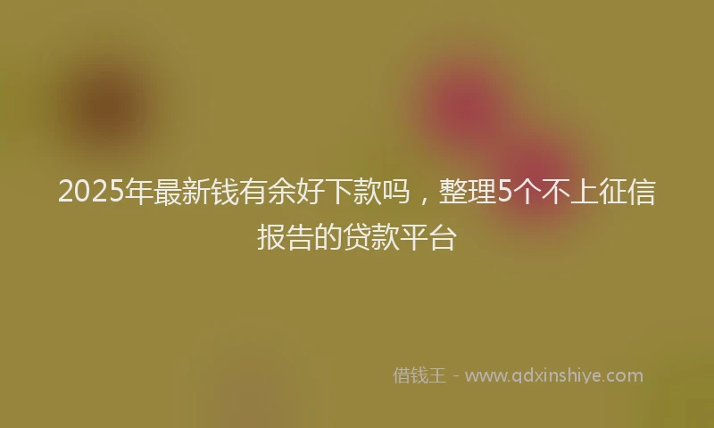 2025年最新钱有余好下款吗，整理5个不上征信报告的贷款平台