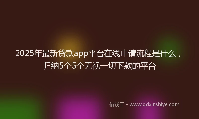 2025年最新贷款app平台在线申请流程是什么，归纳5个5个无视一切下款的平台