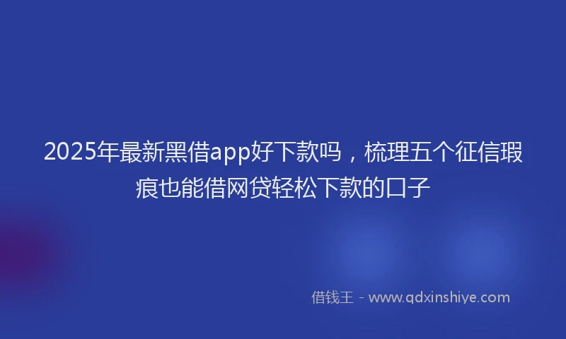 2025年最新黑借app好下款吗，梳理五个征信瑕疵也能借网贷轻松下款的口子