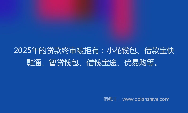 2025年的贷款终审被拒有：小花钱包、借款宝快融通、智贷钱包、借钱宝途、优易购等。