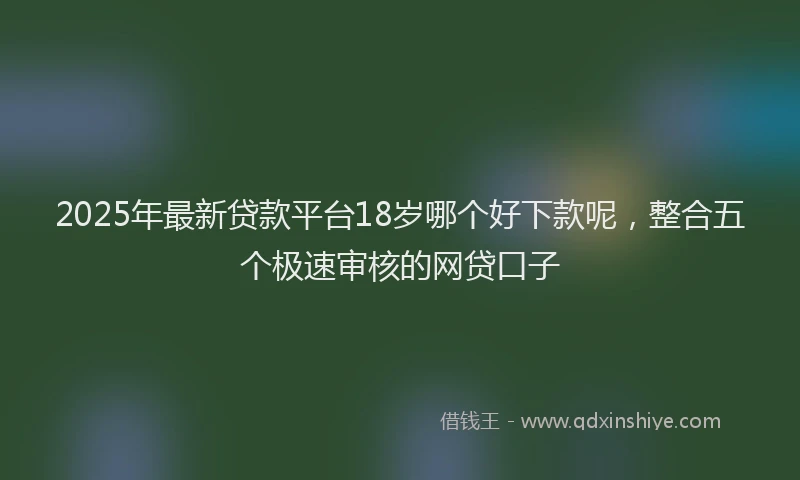 2025年最新贷款平台18岁哪个好下款呢，整合五个极速审核的网贷口子