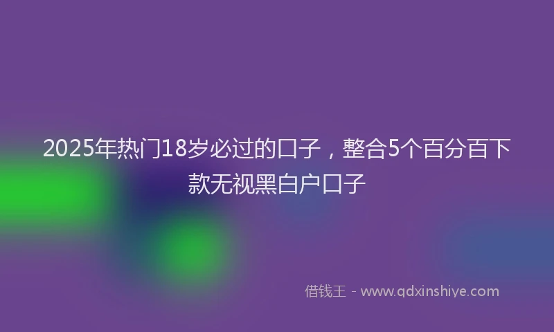 2025年热门18岁必过的口子，整合5个百分百下款无视黑白户口子