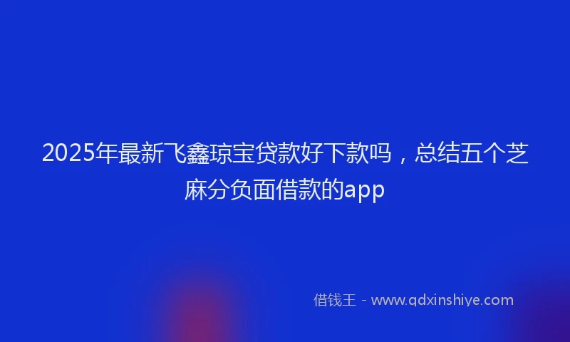 2025年最新飞鑫琼宝贷款好下款吗，总结五个芝麻分负面借款的app