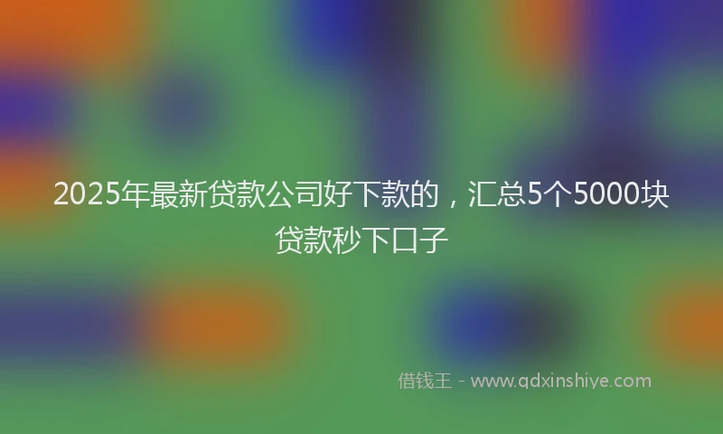 2025年最新贷款公司好下款的，汇总5个5000块贷款秒下口子