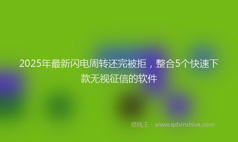 2025年最新闪电周转还完被拒，整合5个快速下款无视征信的软件