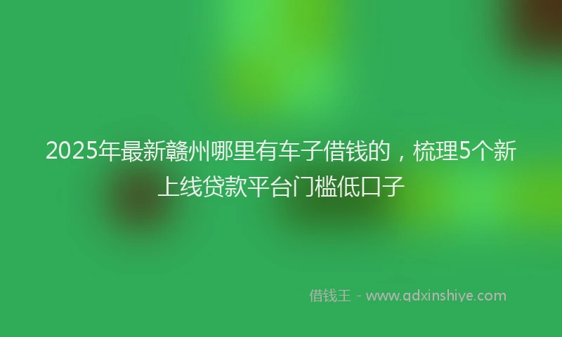2025年最新赣州哪里有车子借钱的，梳理5个新上线贷款平台门槛低口子