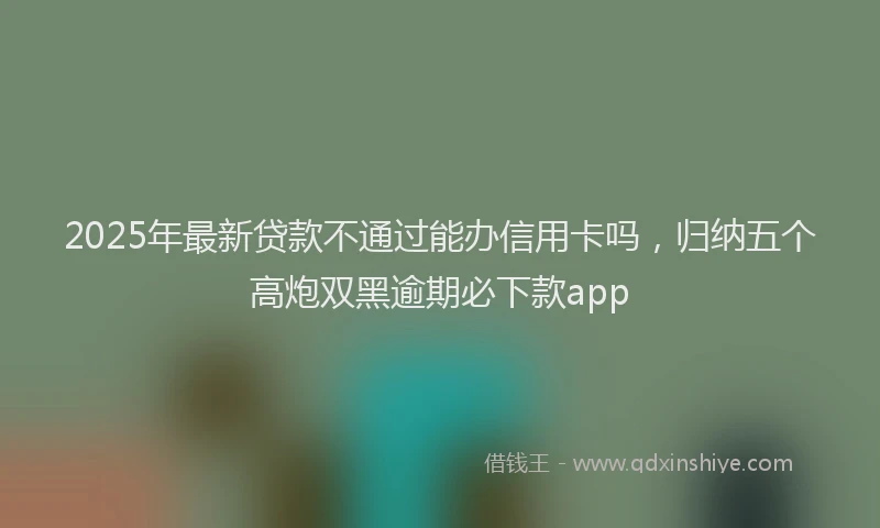 2025年最新贷款不通过能办信用卡吗，归纳五个高炮双黑逾期必下款app